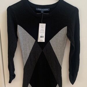 $138 NWT French Connection Black and Gray sweater dress